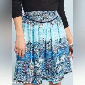 Anthropologie - Colloquial Dear Gondolier Venice City Print Skirt - Size 4